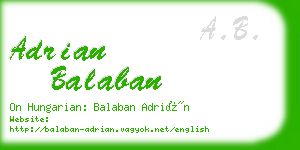 adrian balaban business card